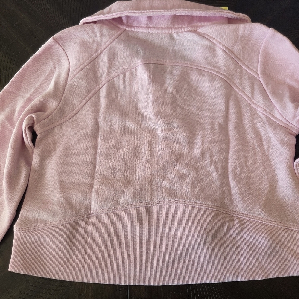Girls' Medium (8) Pink 1/2 Zip Cotton Fleece Sweatshirt Pullover Thumb Hole New - Picture 9 of 12